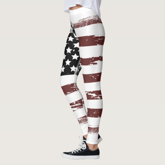 Leggings Drapeau USA Éfféminé Aspect Usé (Gauche)
