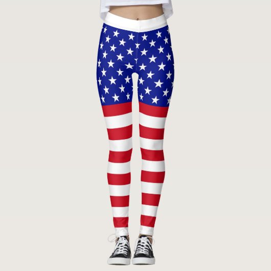 Leggings Drapeau USA Femmes (Devant)