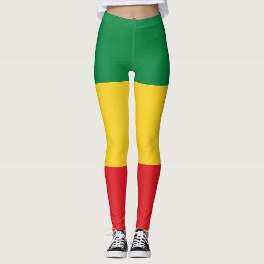 Leggings Drapeau vert, or (jaune) et rouge (Devant)