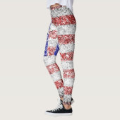 Leggings Drapeau vintage américain #17 (Gauche)