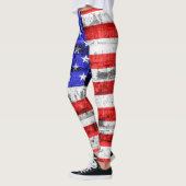 Leggings Drapeau vintage américain #9 (Gauche)