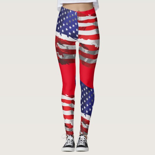 Leggings Drapeau vintage américain Thunder_Cove (Devant)