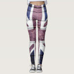 Leggings Drapeau vintage UK #11<br><div class="desc">Drapeau vintage britannique. Le design est disponible sur d'autres produits.</div>