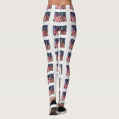 Leggings Drapeaux américains, Nom, Blanc (Dos)