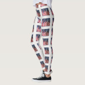 Leggings Drapeaux américains, Nom, Blanc (Gauche)