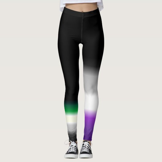 Leggings Drapeaux aromantic asexuels de fierté d'as (Devant)
