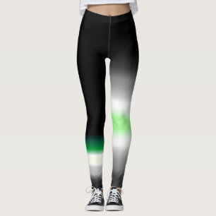 Leggings Drapeaux aromantic de fierté d'aro asymétrique