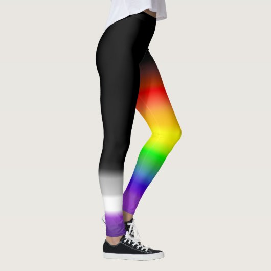 Leggings Drapeaux asexuels de fierté d'arc-en-ciel d'as (Droite)