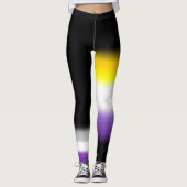 Leggings Drapeaux asexuels de fierté d'as nonbinary (Devant)