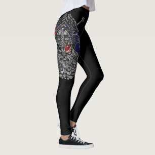 Leggings Drapeaux australiens mythologie viking épées corbe