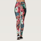 Leggings Drapeaux mexicains et drapeaux américains (Dos)