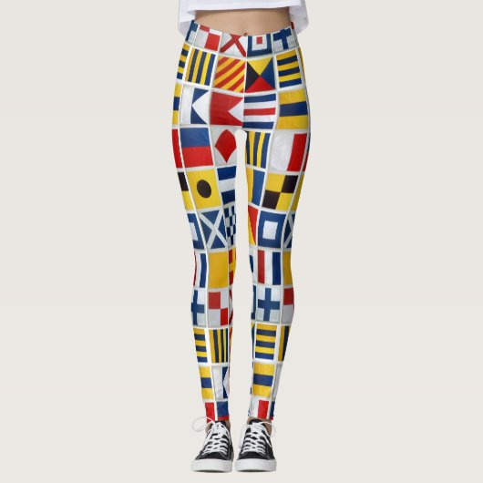 Leggings Drapeaux nautiques (Devant)