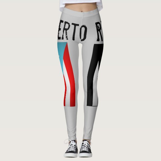 Leggings Drapeaux portoricains (Devant)