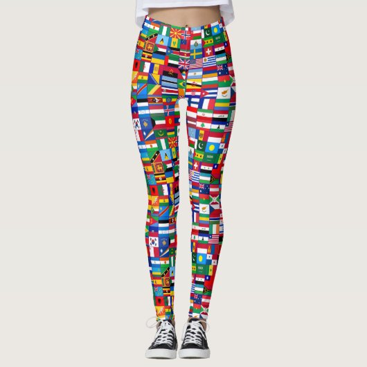 Leggings drapeaux pour femmes, Conception de drape (Devant)