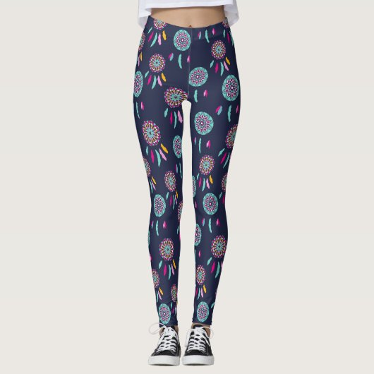 Leggings Dreamcatchers colorés Bleu foncé (Devant)