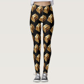 Leggings Droit d'attraction Bars Or Bling Black (Devant)