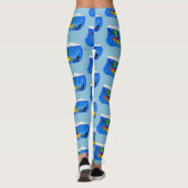 Leggings Drôle caricature de surf de lézard au cou (Dos)