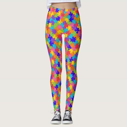 Leggings Drôle coloré Jigsaw Puzzle Pièces (Devant)