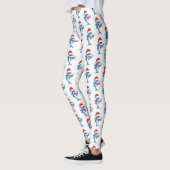 Leggings Drôle dessin animé de requin de Noël (Gauche)