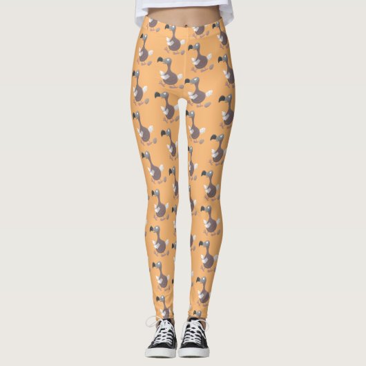 Leggings Drôle dessin animé d'oiseau de dodo (Devant)