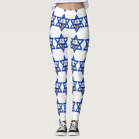 Leggings Drôle drapeau israélien glace (Devant)