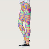Leggings Drôle géométrique Designs Multicolor Femmes (Gauche)