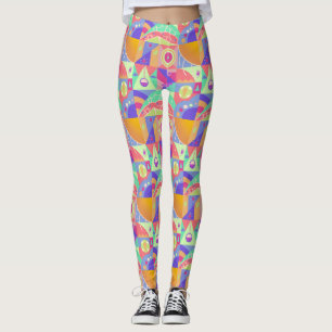Leggings Drôle géométrique Designs Multicolor Femmes
