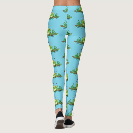 Leggings Drôle grenouille verte avec dessin de mouches (Dos)