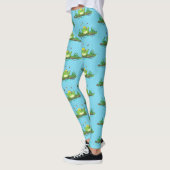 Leggings Drôle grenouille verte avec dessin de mouches (Gauche)