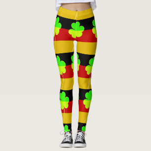 Leggings Drôle irlandais Shamrock allemand Drapeau St Patri