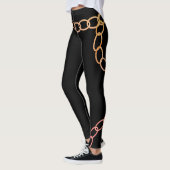 Leggings Drôle Love Lock Citation Clé Chainlink Noir (Gauche)