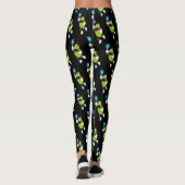 Leggings Drôle Moustache Picket Jouer Pickleball Noir (Dos)