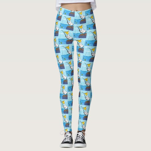 Leggings Drôle pélican de pêche (Devant)