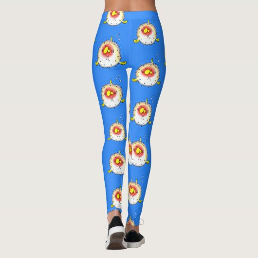 Leggings Drôle poisson poivron porc-épic caricature poisson (Dos)