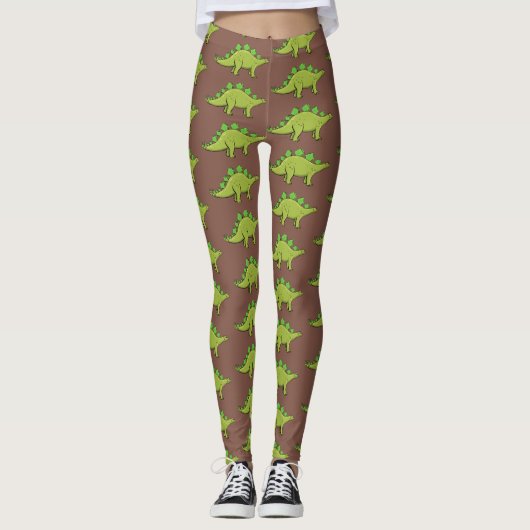Leggings Drôle stegosaurus dinosaure dessin animé (Devant)