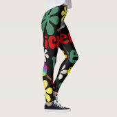 Leggings Drôle Vibes de Pickleball Retro Fleurs Art (Droite)
