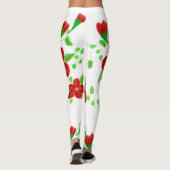 Leggings du concepteur à fleurs rouges (Dos)