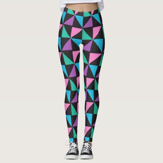 Leggings du concepteur de mode géométrique (Devant)