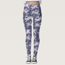 Leggings du concepteur lapin bleu et blanc