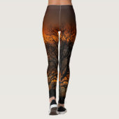 Leggings du coucher de soleil Silhouette Arbre (Dos)