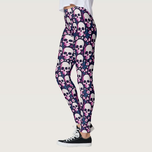 Leggings du crâne Pastel Goth (Gauche)