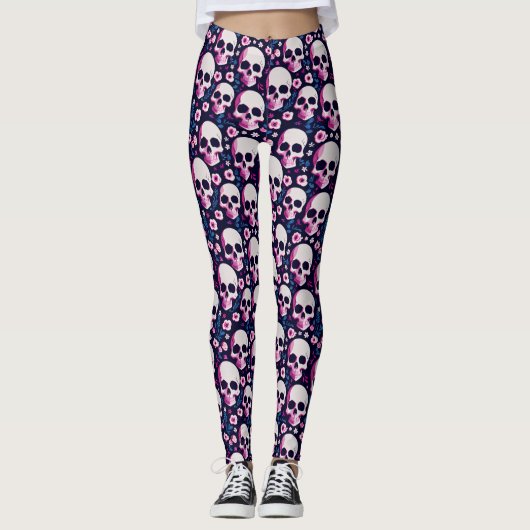 Leggings du crâne Pastel Goth (Devant)