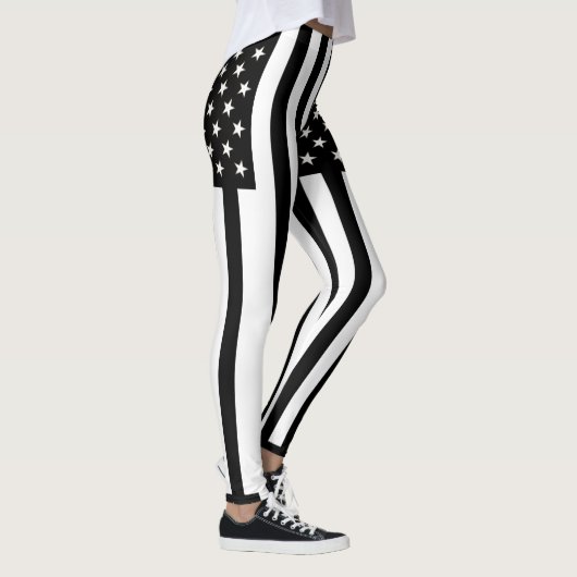 Leggings du drapeau américain noir et blanc (Droite)