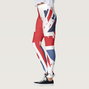 Leggings du drapeau britannique en état de détress
