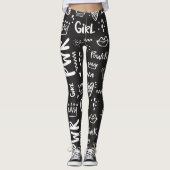 Leggings du Festival noir et blanc (Devant)