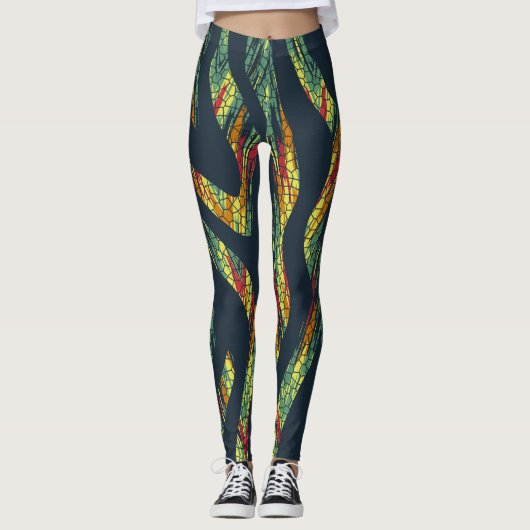Leggings du serpent Abstrait (Devant)