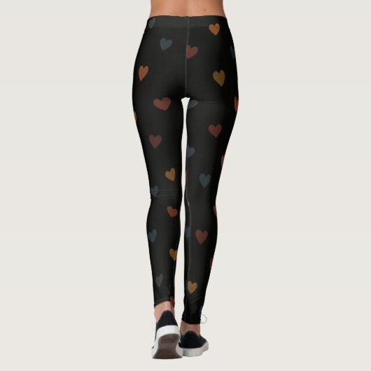 Leggings Dull Color Heart Pattern (Dos)