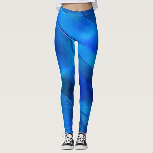 Leggings Dunes métalliques aux couleurs bleu vif (Devant)