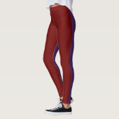 Leggings Duo féminin ton violet et rouge foncé (Gauche)