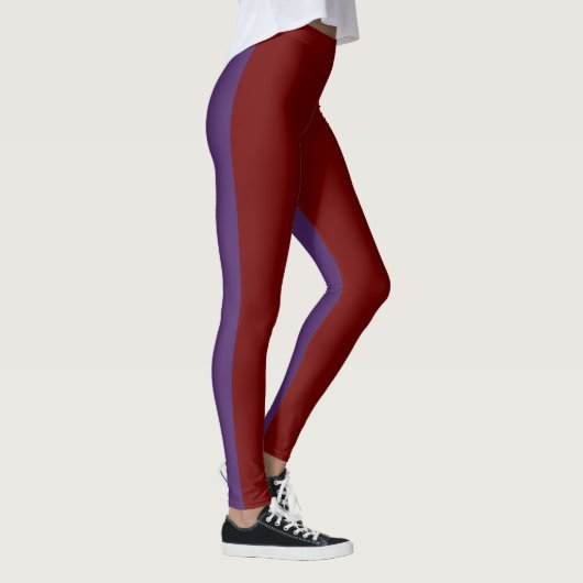 Leggings Duo féminin ton violet et rouge foncé (Droite)